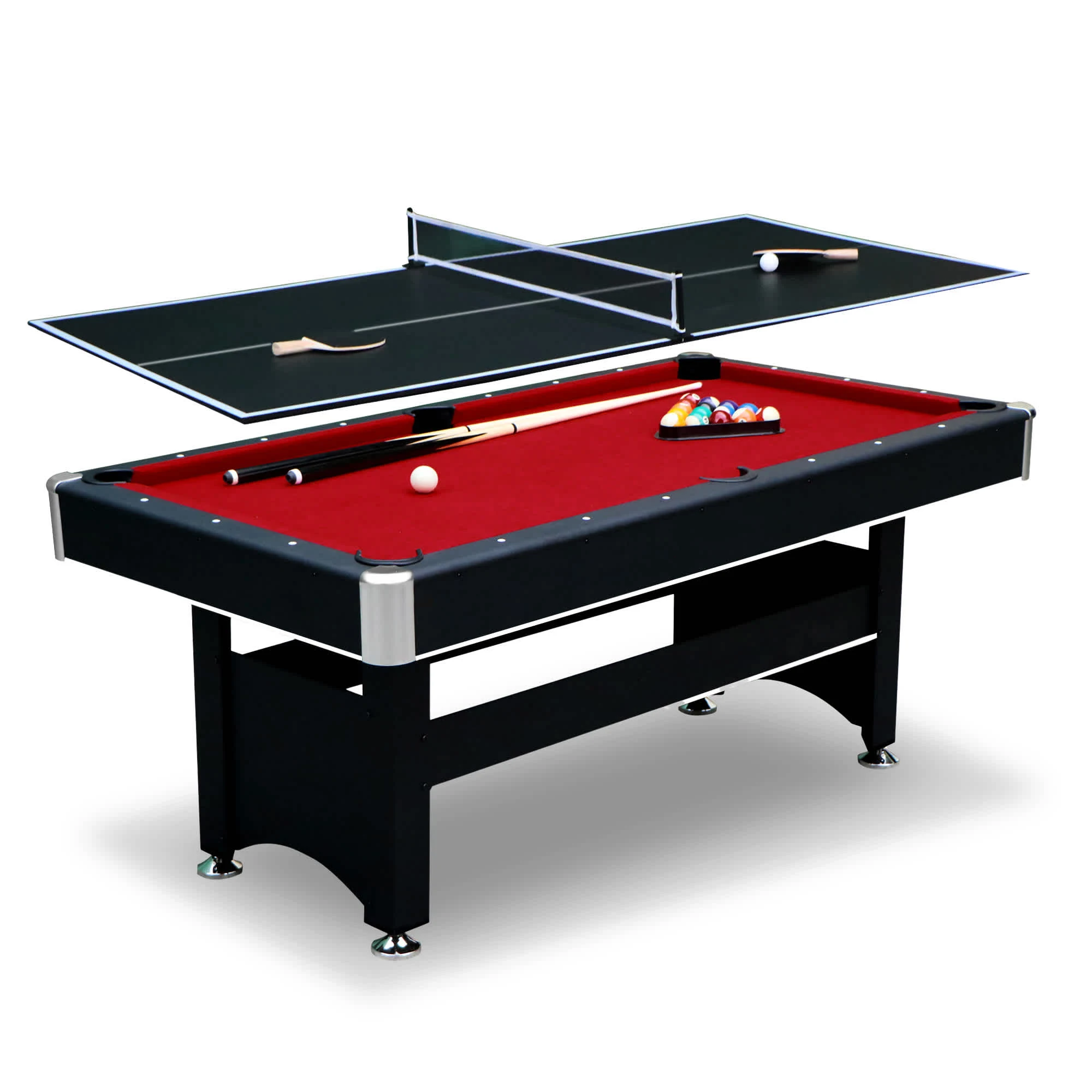 Hathaway Spartan 6-foot black and red pool table